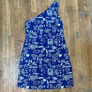 Madewell Blue One Shoulder Dress
